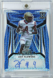 2023 Leaf Metal Zay Flowers #BA-ZF1 /5 Auto Rookie RC Football Card (ONLINE ORDER ONLY)