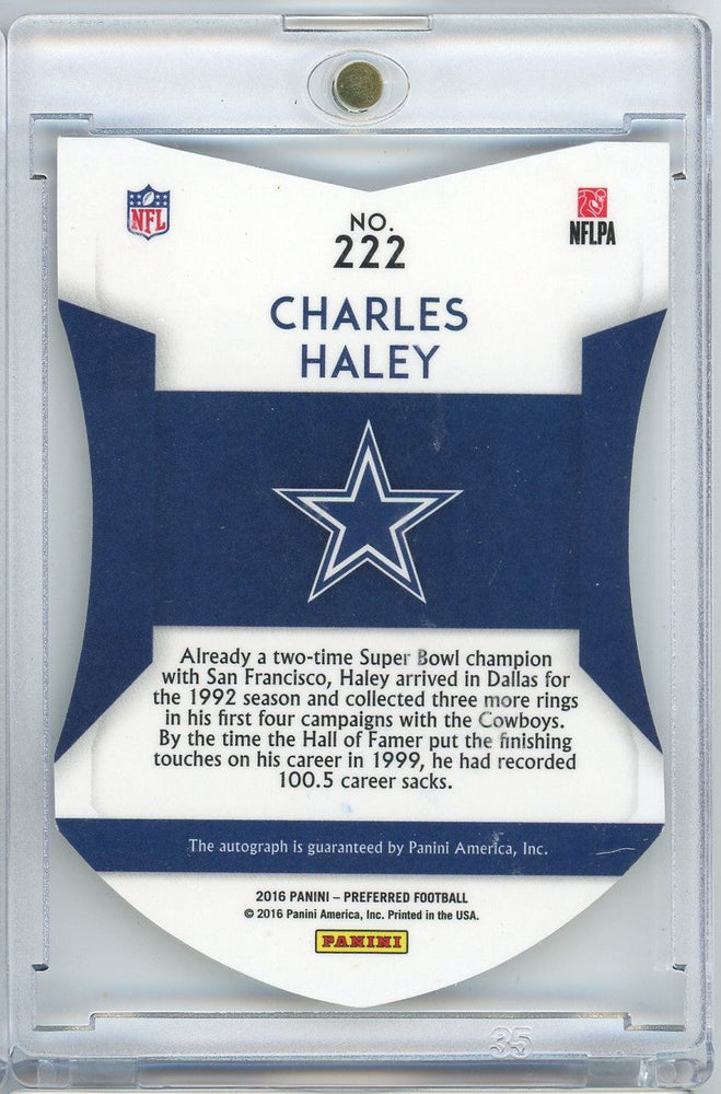 2016 Panini Preferred Football Color Guard Purple Charles Haley #222 /25 Auto Football Card