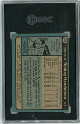 Graded 1980 Topps Rickey Henderson #482 Rookie RC Baseball Card SGC 7 Near Mint