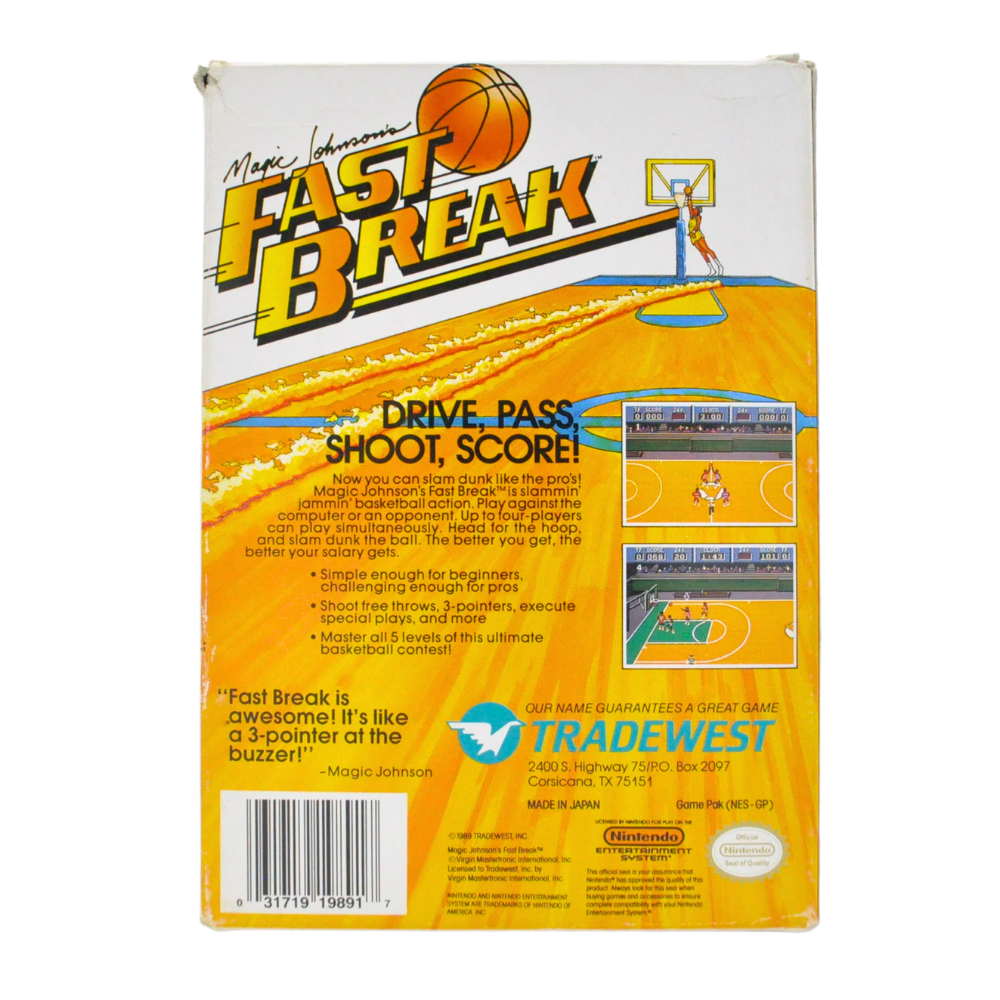NES Cart Complete in Box - Magic Johnson's Fast Break (Online Order Only)