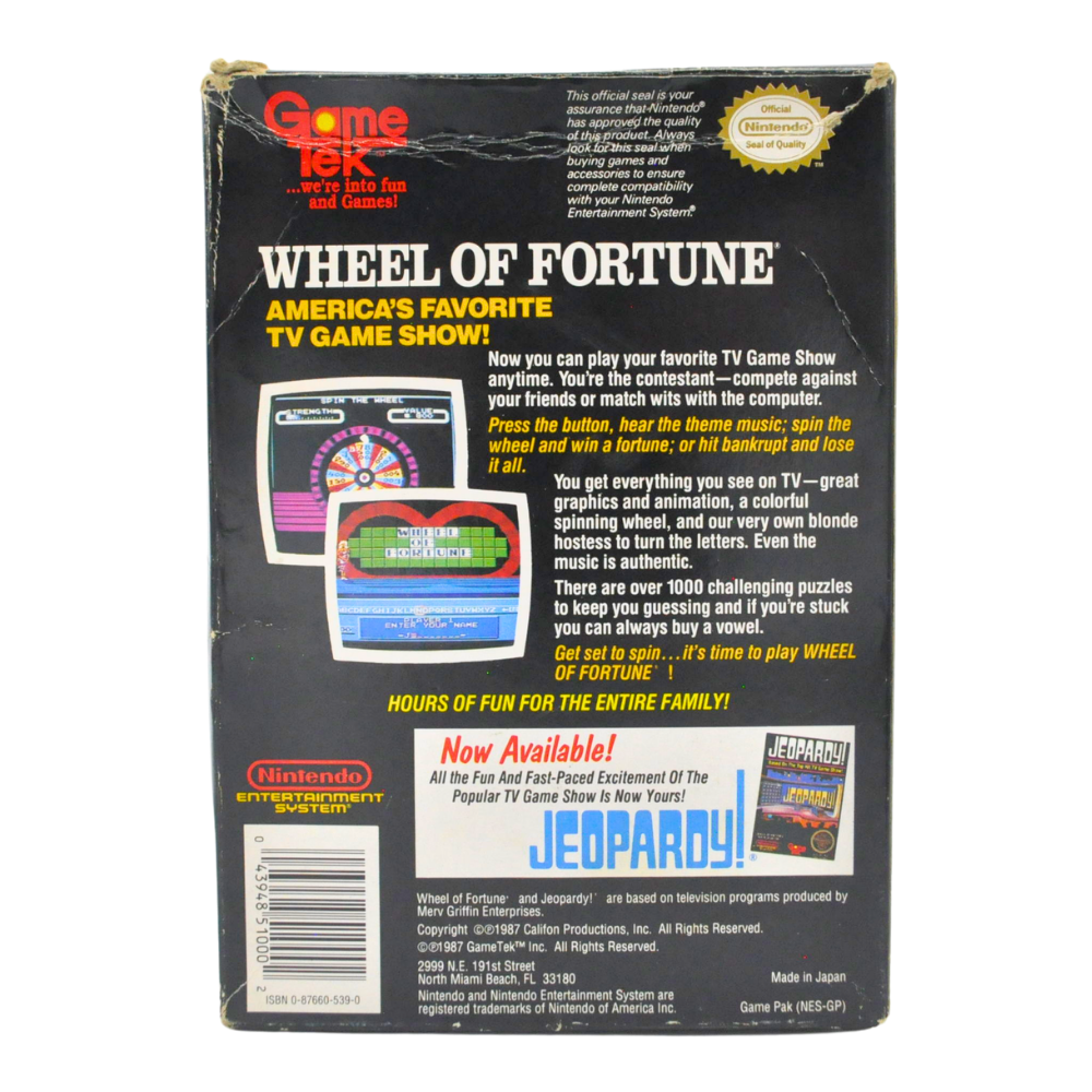 NES Cart Complete in Box - Wheel of Fortune (Online Order Only)