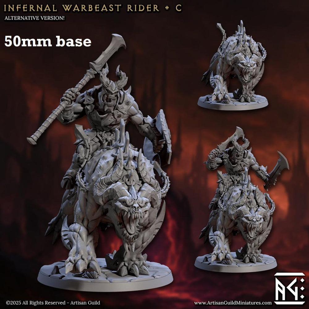 Infernal Belzatu Warbeast Riders: Sculpt C (Demon Warrior Cavalry Unit) (Online Only)