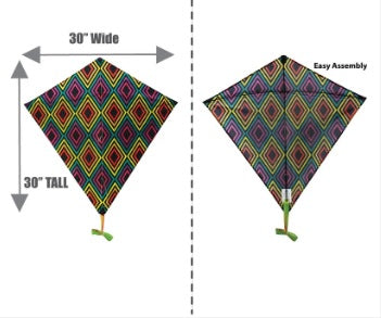 31 Inch Wide WindNSun WindDiamond Stripe Nylon Kite (ONLINE ORDER ONLY)
