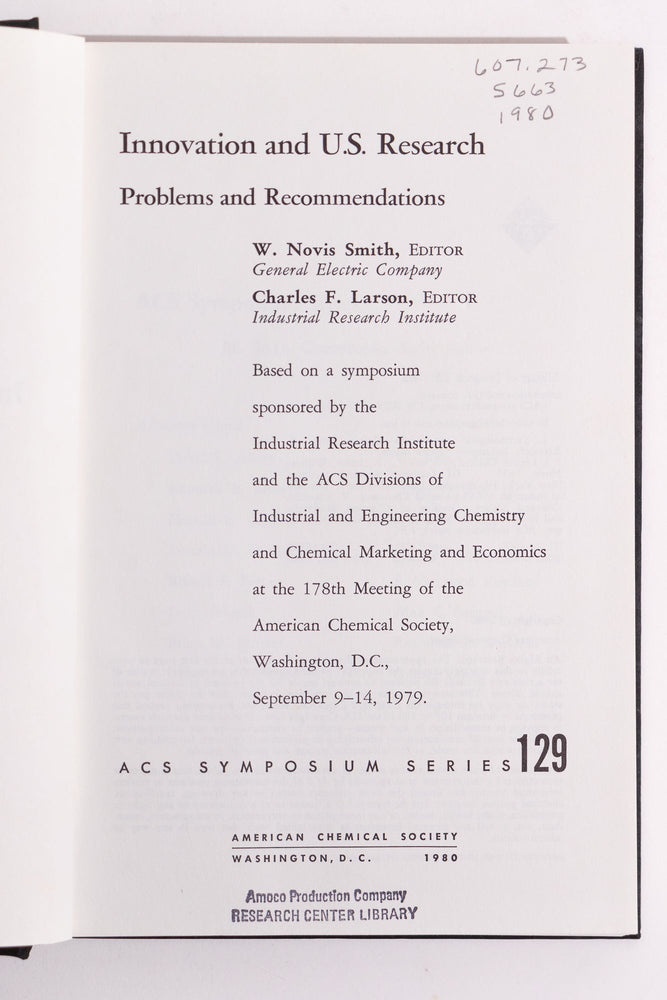 Innovation and U.S Research (ONLINE ORDER ONLY)