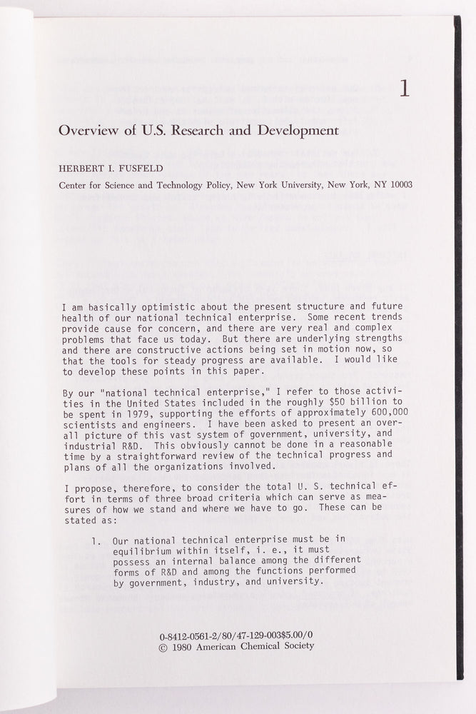 Innovation and U.S Research (ONLINE ORDER ONLY)