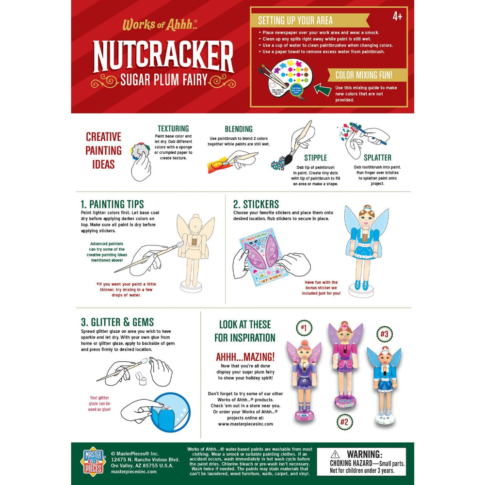 Holiday Craft Kit - Nutcracker Sugar Plum Fairy Wood Craft & Paint Kit