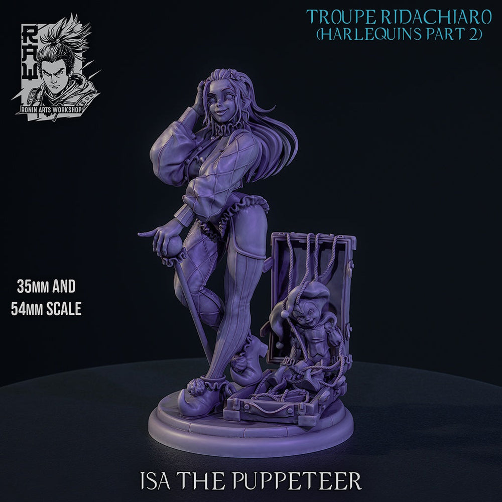 Isa the Puppeteer – Harlequin Bard – Resin Tabletop Miniature (ONLINE ORDER ONLY)