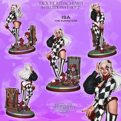 Isa the Puppeteer – Harlequin Bard – Resin Tabletop Miniature (ONLINE ORDER ONLY)
