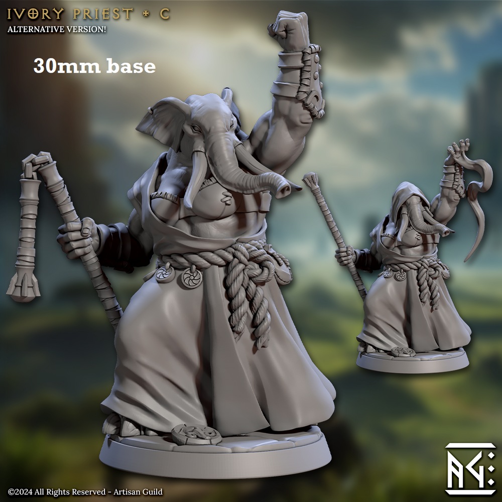 Ivory Priest - Sculpt C (Female Loxodon Monk) (Online Only)