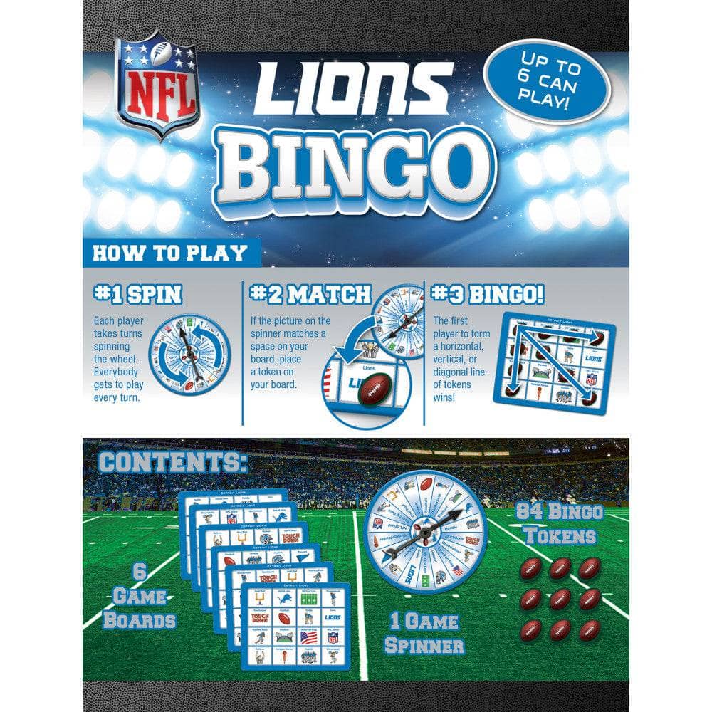 Detroit Lions NFL Bingo Game (ONLINE ORDER ONLY)