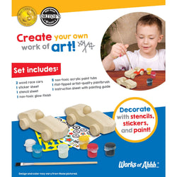 Double Racecars Wood Craft & Paint Kit (ONLINE ORDER ONLY)