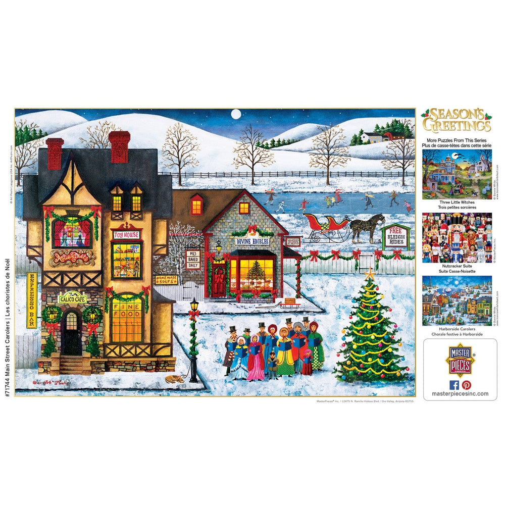 Season's Greetings - Main Street Carolers 1000 Piece Jigsaw Puzzle (ONLINE ORDER ONLY)