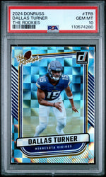 Graded 2024 Panini Donruss Dallas Turner #TR9 The Rookies Rookie RC Football Card PSA 10 Gem Mint (ONLINE ORDER ONLY)