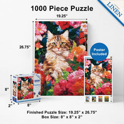 Quilted - Flower Garden Hiding 1000 Piece Jigsaw Puzzle