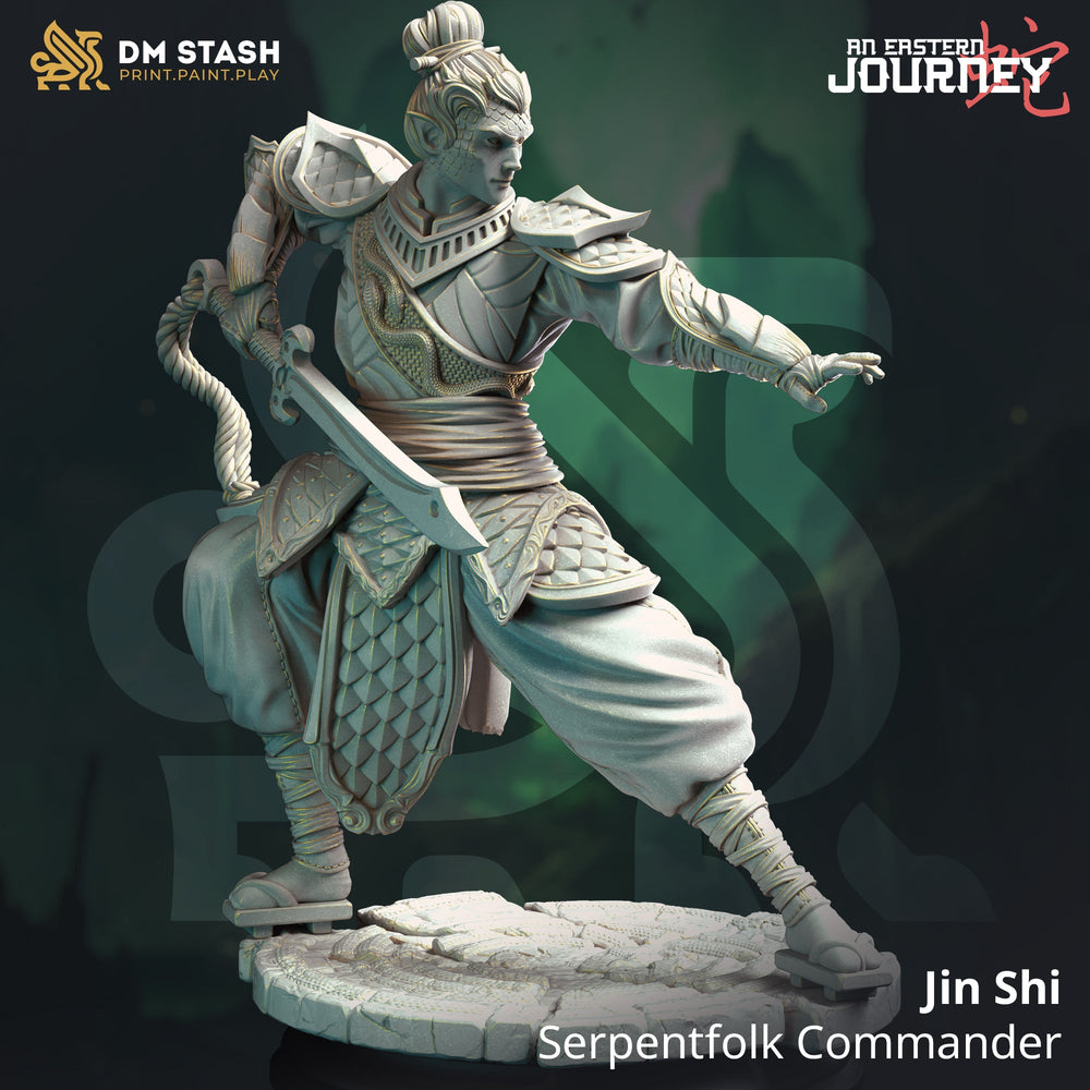 Jin Shi, Serpentfolk Commander (Male Yuan-ti Fighter) (Online Only)