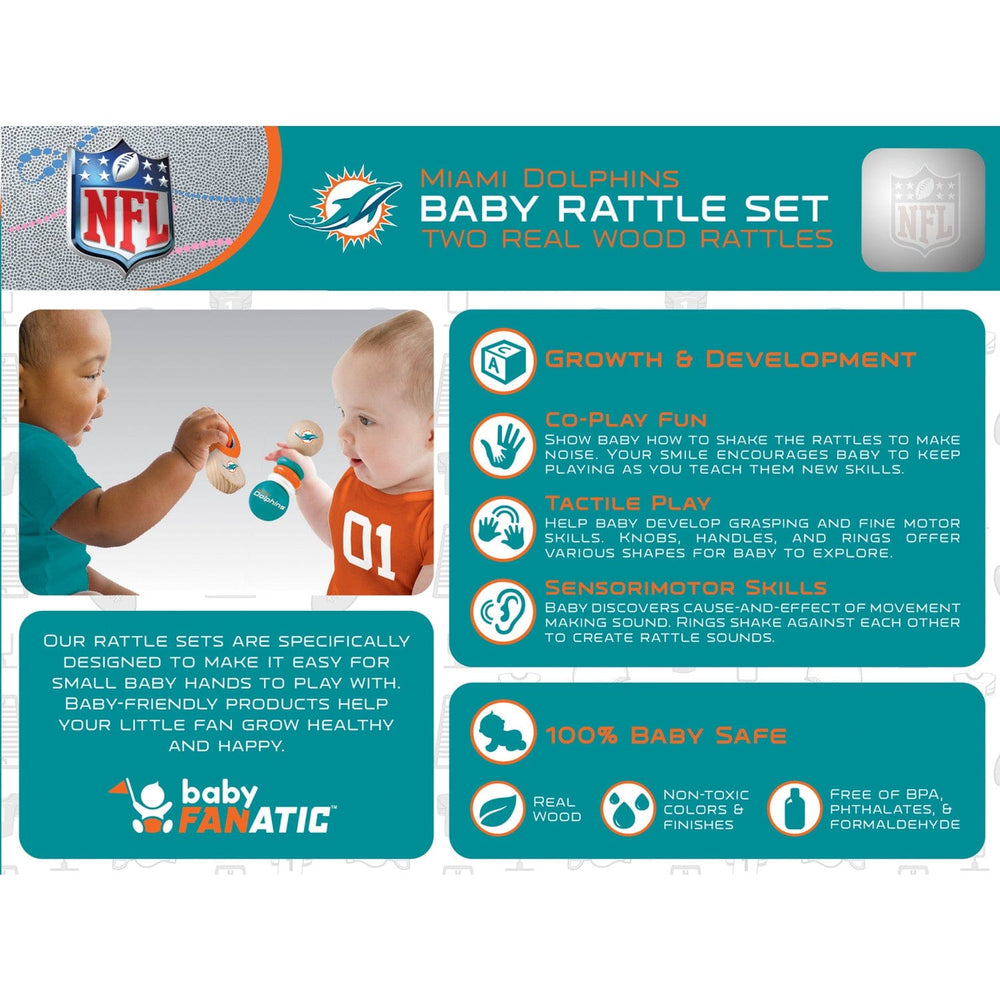 Miami Dolphins - Baby Rattles 2-Pack (ONLINE ORDER ONLY)
