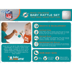 Miami Dolphins - Baby Rattles 2-Pack (ONLINE ORDER ONLY)
