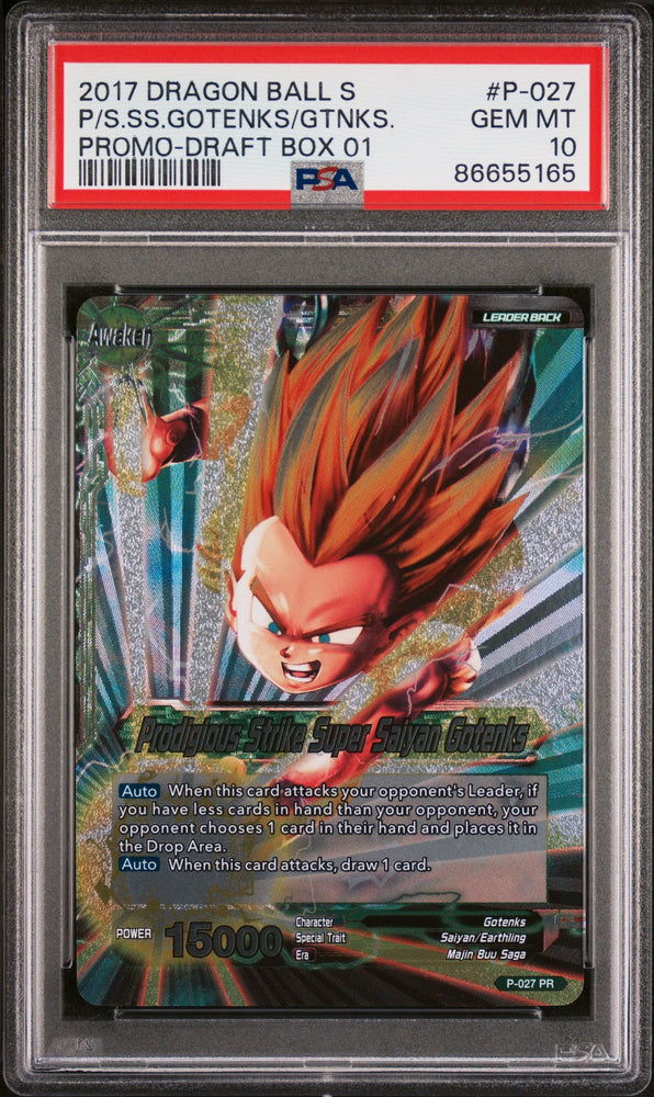 2017 DRAGON BALL SUPER 1 PRDGS STRK SS GOTENKS #P-027 - PSA 10 (Online Order Only)