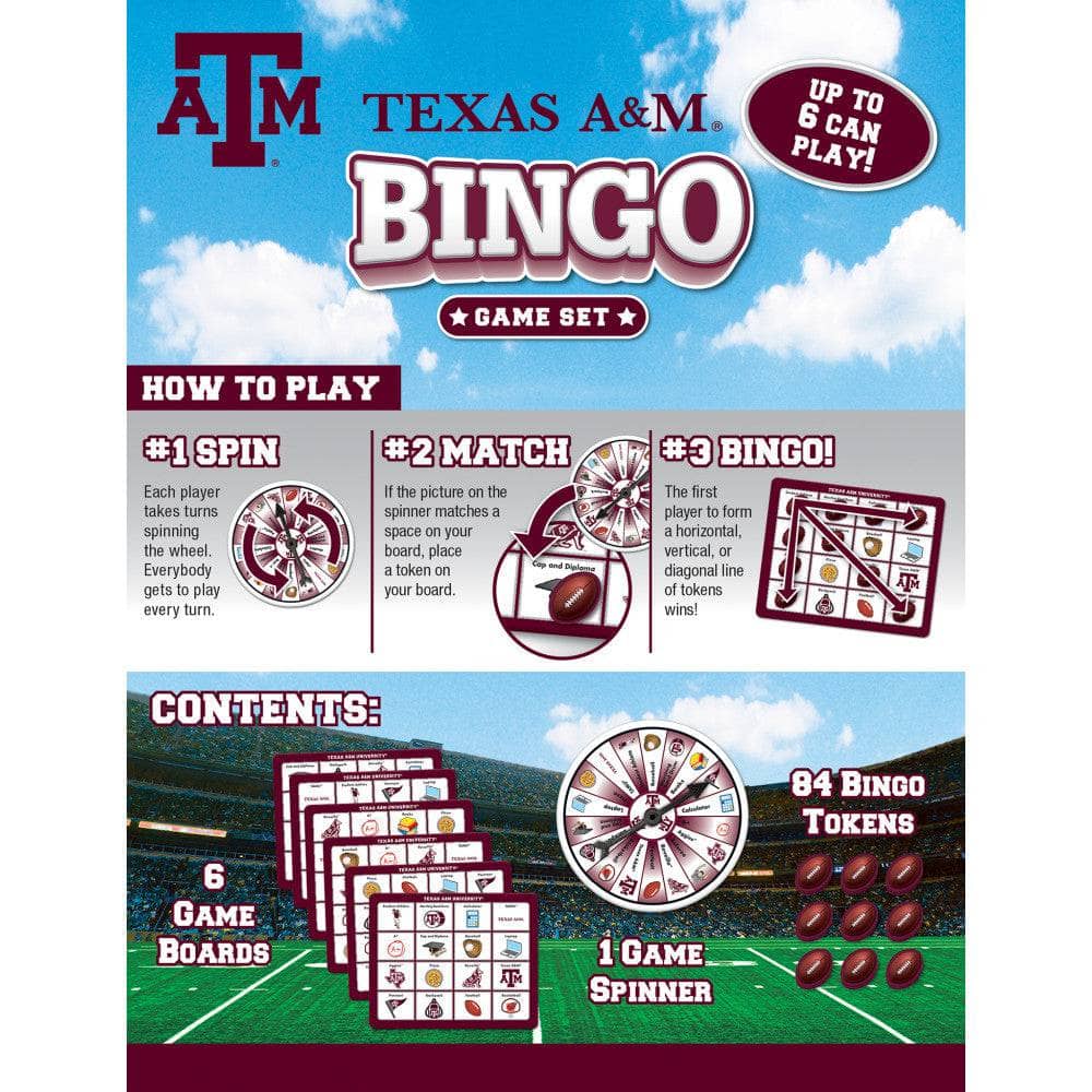Texas A&M Aggies NCAA Bingo Game (ONLINE ORDER ONLY)