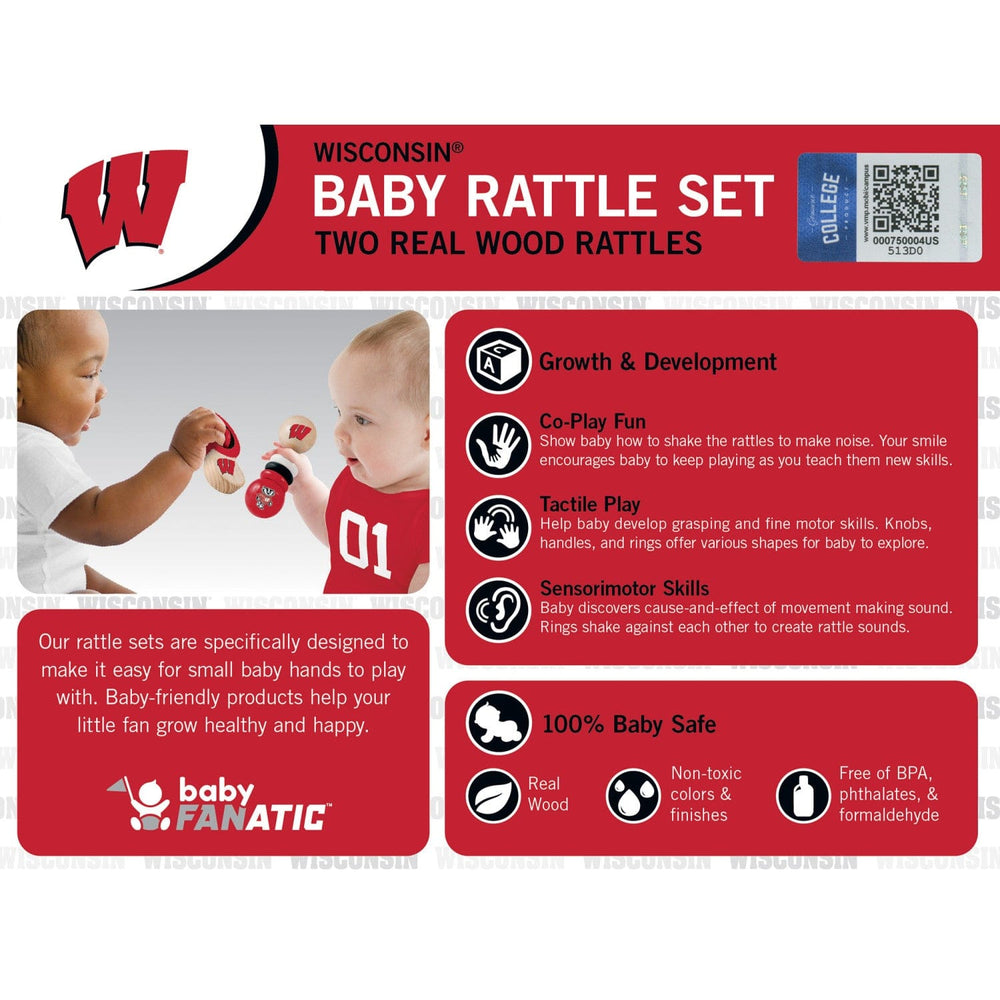 Wisconsin Badgers - Baby Rattles 2-Pack (ONLINE ORDER ONLY)