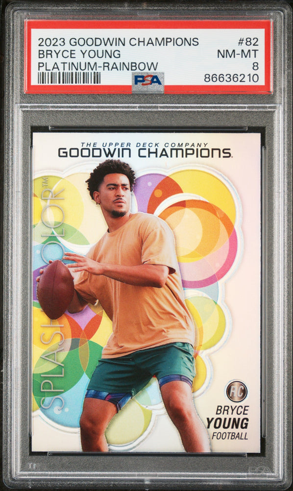 2023 UPPER DECK GOODWIN CHAMPIONS PLATINUM BRYCE YOUNG PLATINUM-RAINBOW #82 - PSA 8 (Online Order Only)