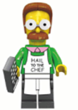 Ned Flanders with Chef Apron Custom Minifig (Online Only)