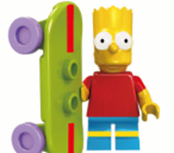 Bart Simpson with Skateboard Custom Minifig (Online Only)