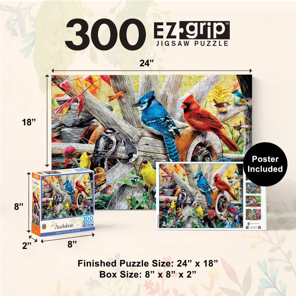 Audubon - Backyard Birds 300 Piece EZ Grip Jigsaw Puzzle