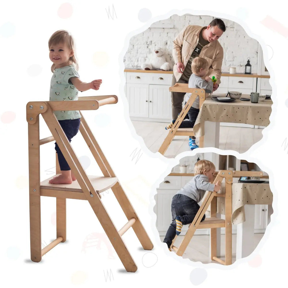 Foldable Step Stool for Toddlers - Kid Chair That Grows - Beige (ONLINE ORDER ONLY)