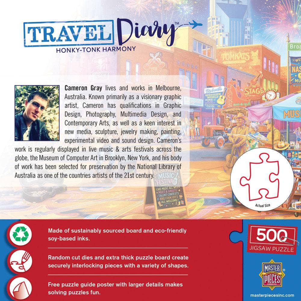 Travel Diary - Honky-Tonk Harmony 500 Piece Jigsaw Puzzle