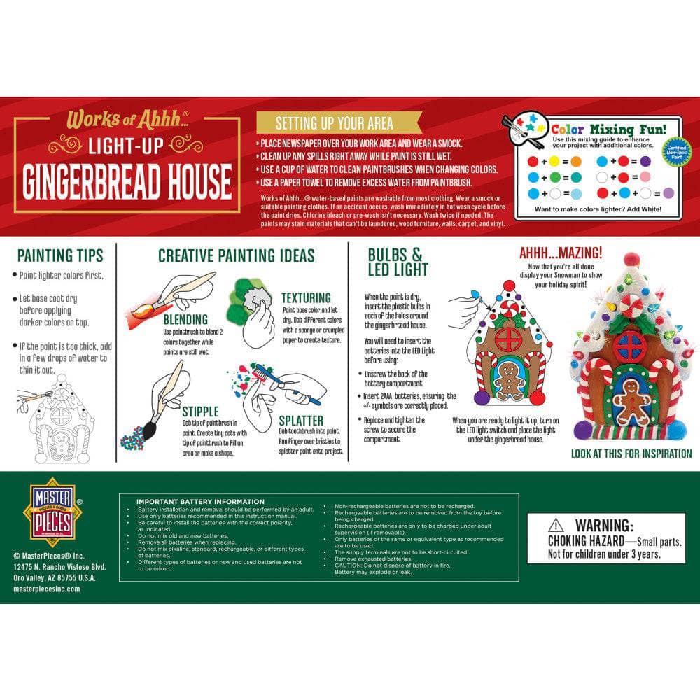 Light-Up Gingerbread House - 6" Plaster Paint Kit (ONLINE ORDER ONLY)