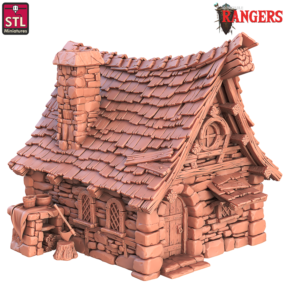 3D Printed STL Miniatures Rangers Small House Set Rangers  28 - 32mm War Gaming D&D (Online Only)