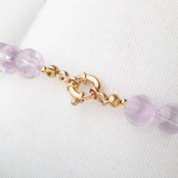 Kunzite Plain Round Necklace with a 14kt Gold Clasp AAA (ONLINE ORDER ONLY)