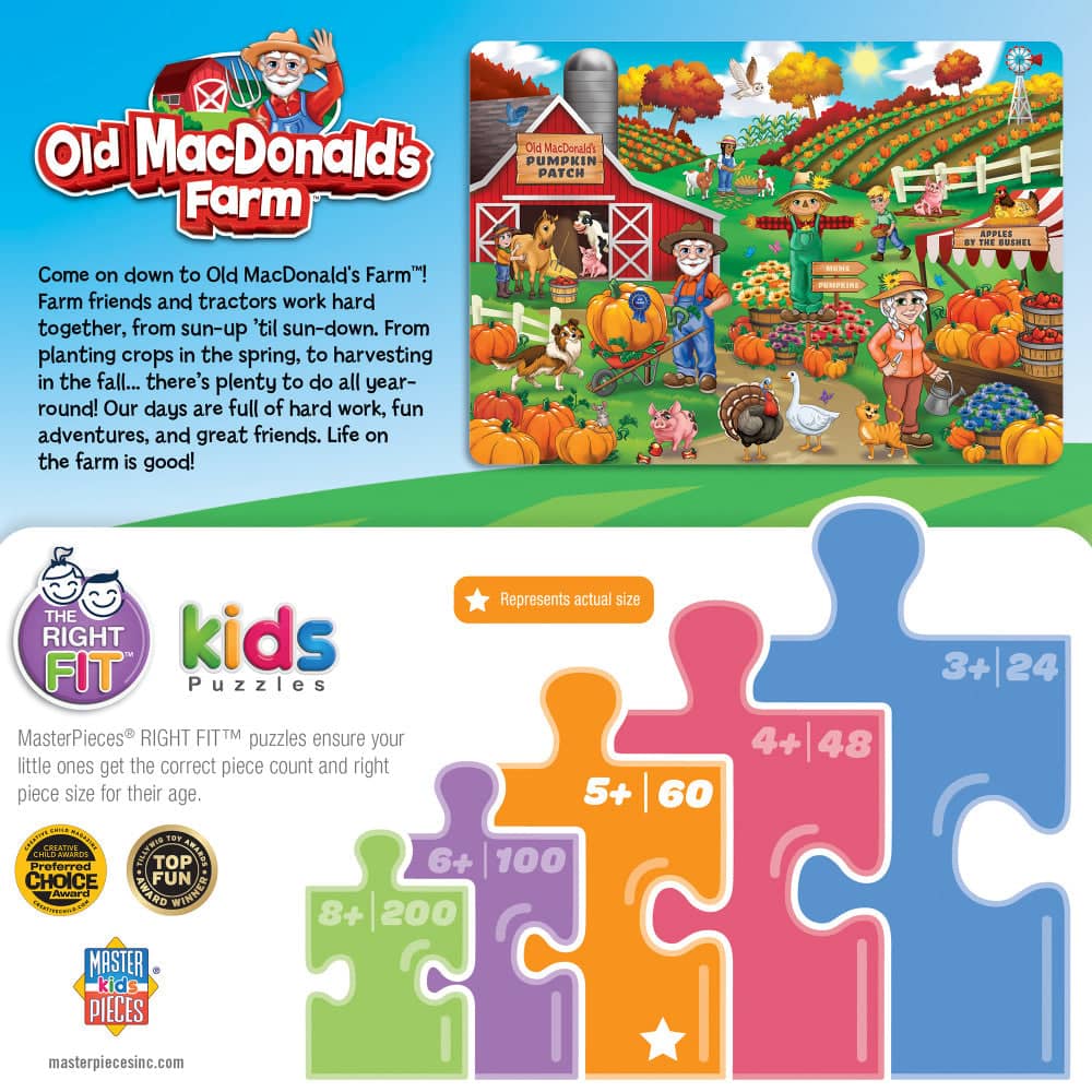 Old MacDonald's Farm - Pumpkin Patch 60 Piece Jigsaw Puzzle