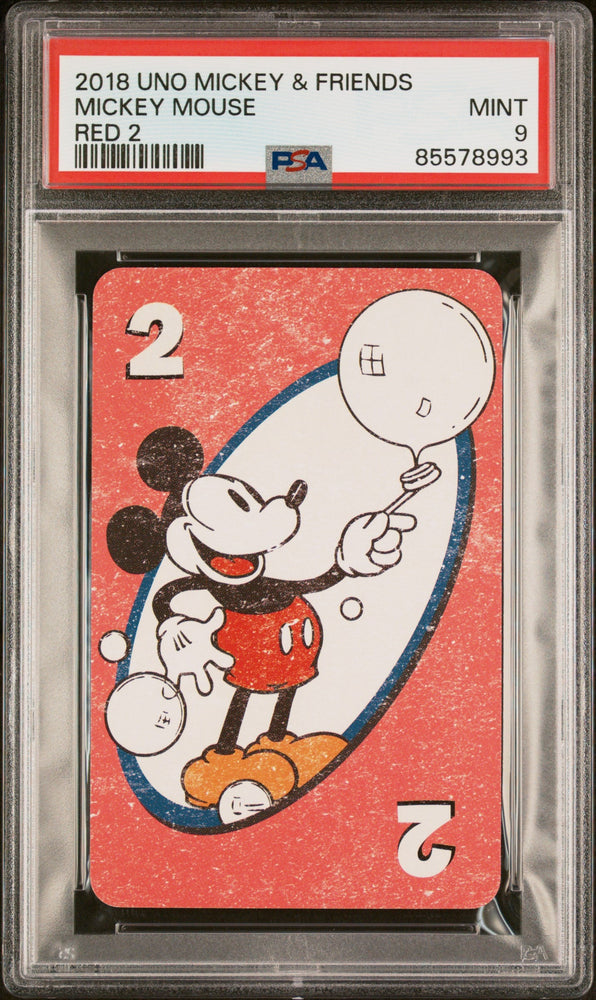 2018 UNO DISNEY MICKEY MOUSE & FRIENDS MICKEY MOUSE RED 2 PSA 9 (Online Order Only)
