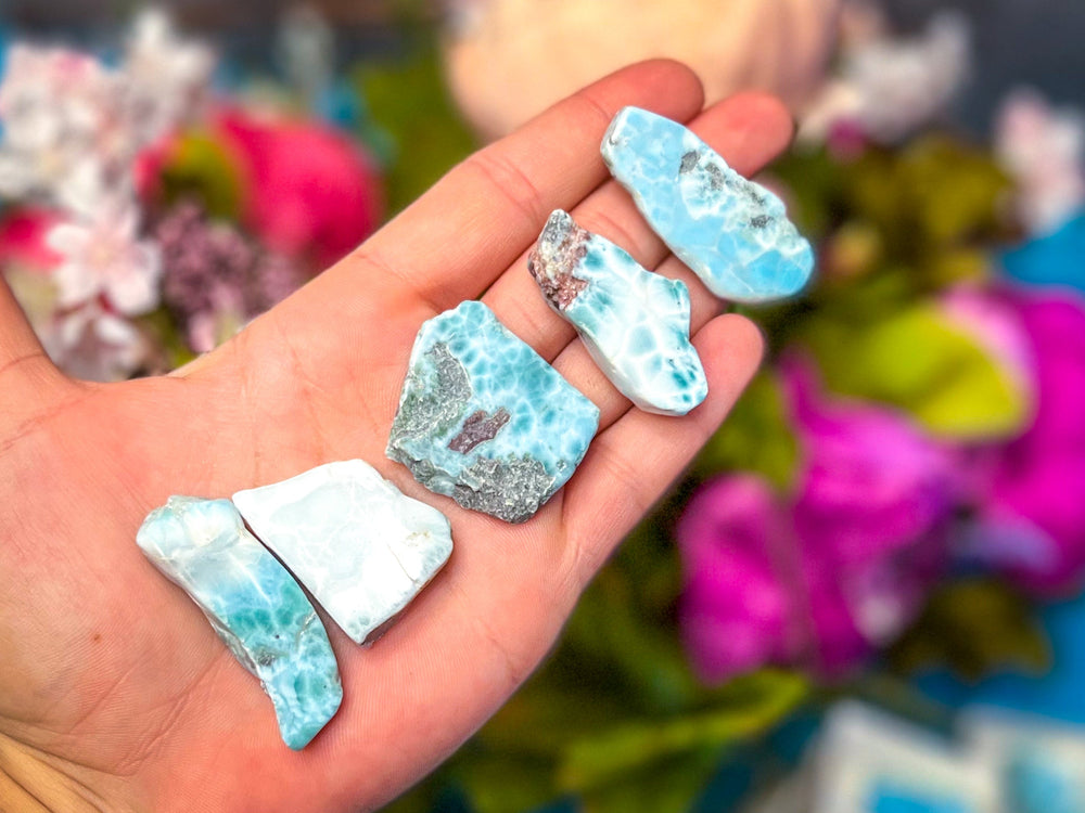 Polished Larimar Slices, Good Quality (ONLINE ORDER ONLY)