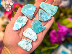 Polished Larimar Slices, Good Quality (ONLINE ORDER ONLY)