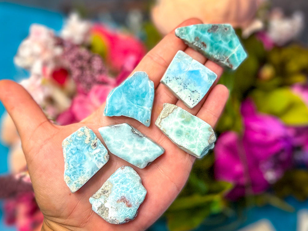 Polished Larimar Slices, Good Quality (ONLINE ORDER ONLY)