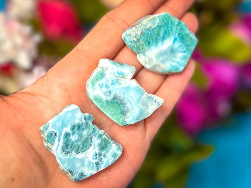 Polished Larimar Slices, Good Quality (ONLINE ORDER ONLY)