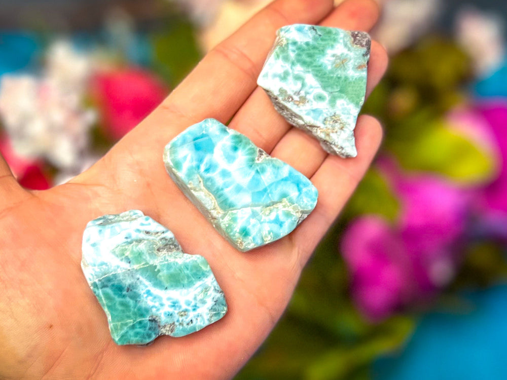 Polished Larimar Slices, Good Quality (ONLINE ORDER ONLY)