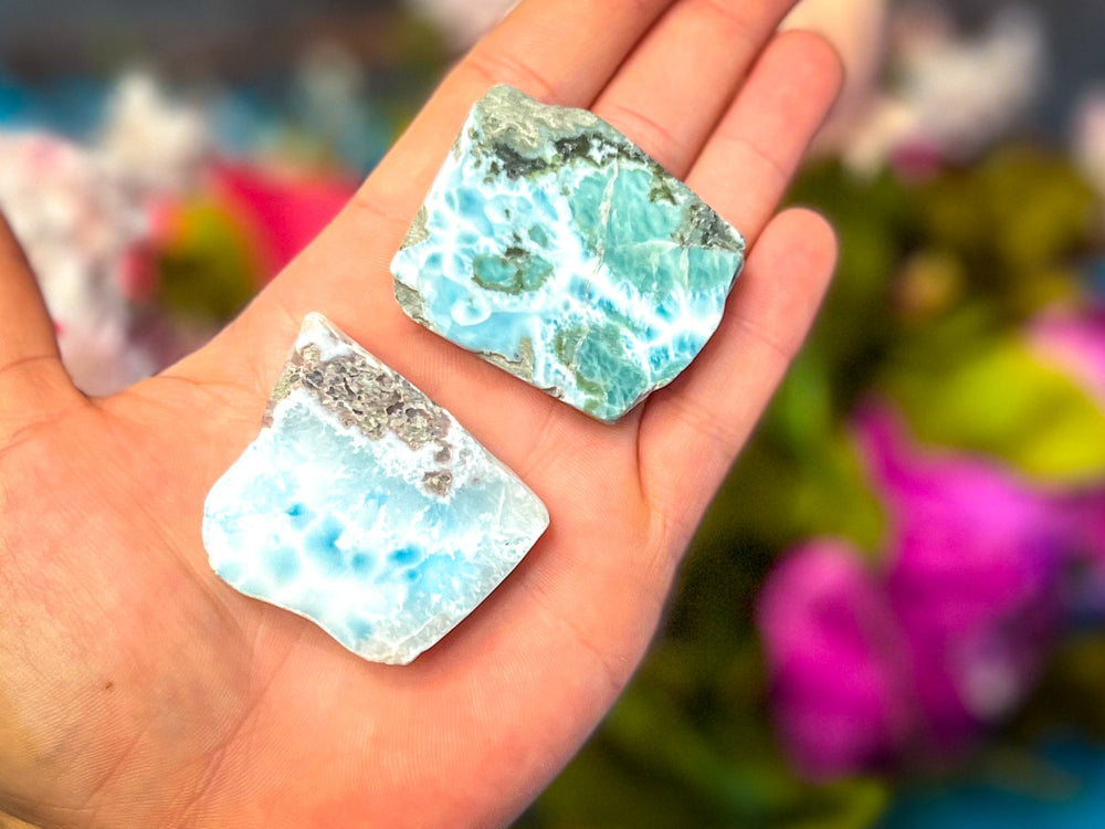 Polished Larimar Slices, Good Quality (ONLINE ORDER ONLY)