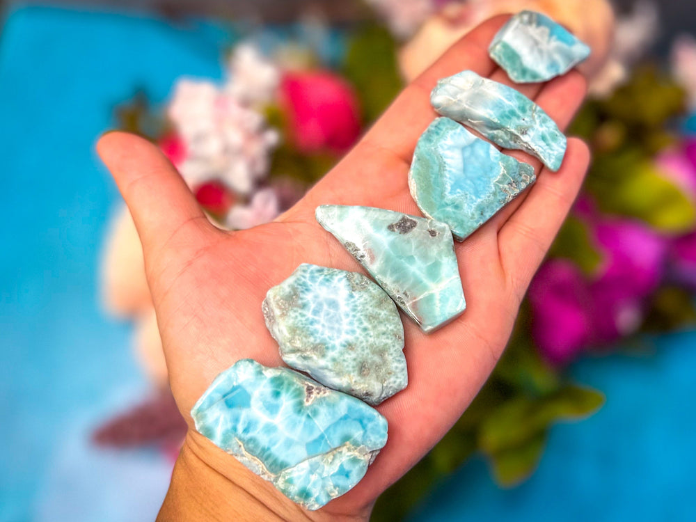 Polished Larimar Slices, Good Quality (ONLINE ORDER ONLY)