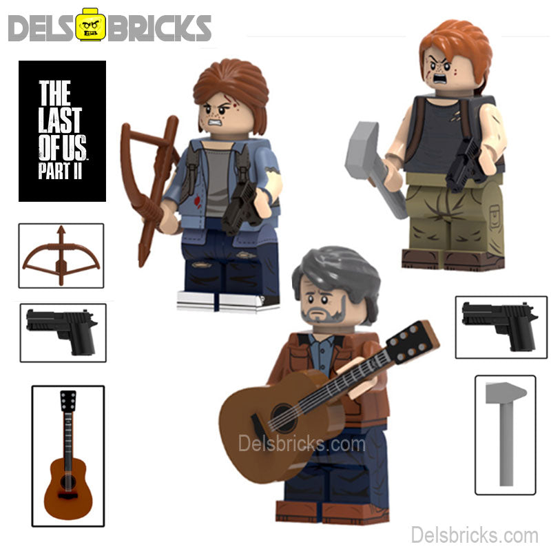 The Last Of Us 2 Joel, Ellie & Abby set of 3 Lego Minifigures Custom Toys (ONLINE ORDER ONLY)
