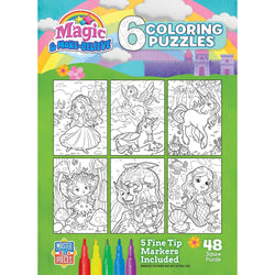 Magic & Make Believe Coloring Puzzles 6-Pack - 48 Piece Puzzles (ONLINE ORDER ONLY)