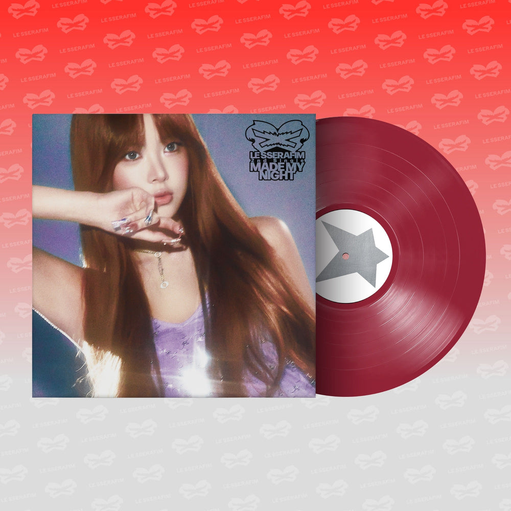 LE SSERAFIM - 2ND Single Album 'Made My Night' Vinyl [Warm Red Ver.] [Vinyl] (ONLINE ORDER ONLY)