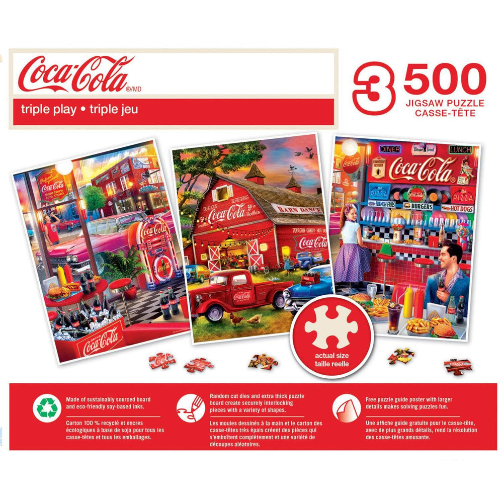 Coca-Cola - 500 Piece Jigsaw Puzzles 3 Pack (ONLINE ORDER ONLY)