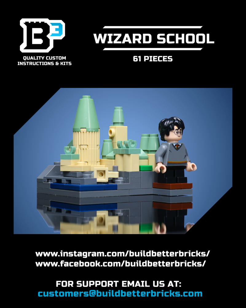 Custom Mini Wizard's School with Harry Potter Minifigure (Online Order Only)