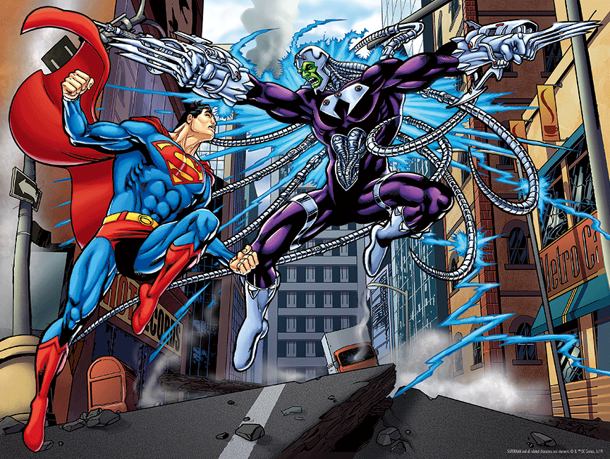 Lenticular 3D Puzzle: DC - Superman vs Electro (ONLINE ORDER ONLY)