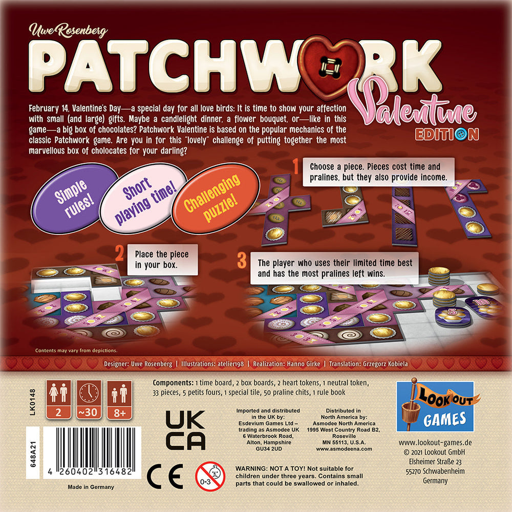 Patchwork: Valentine Edition - Board Game (Online Order Only)
