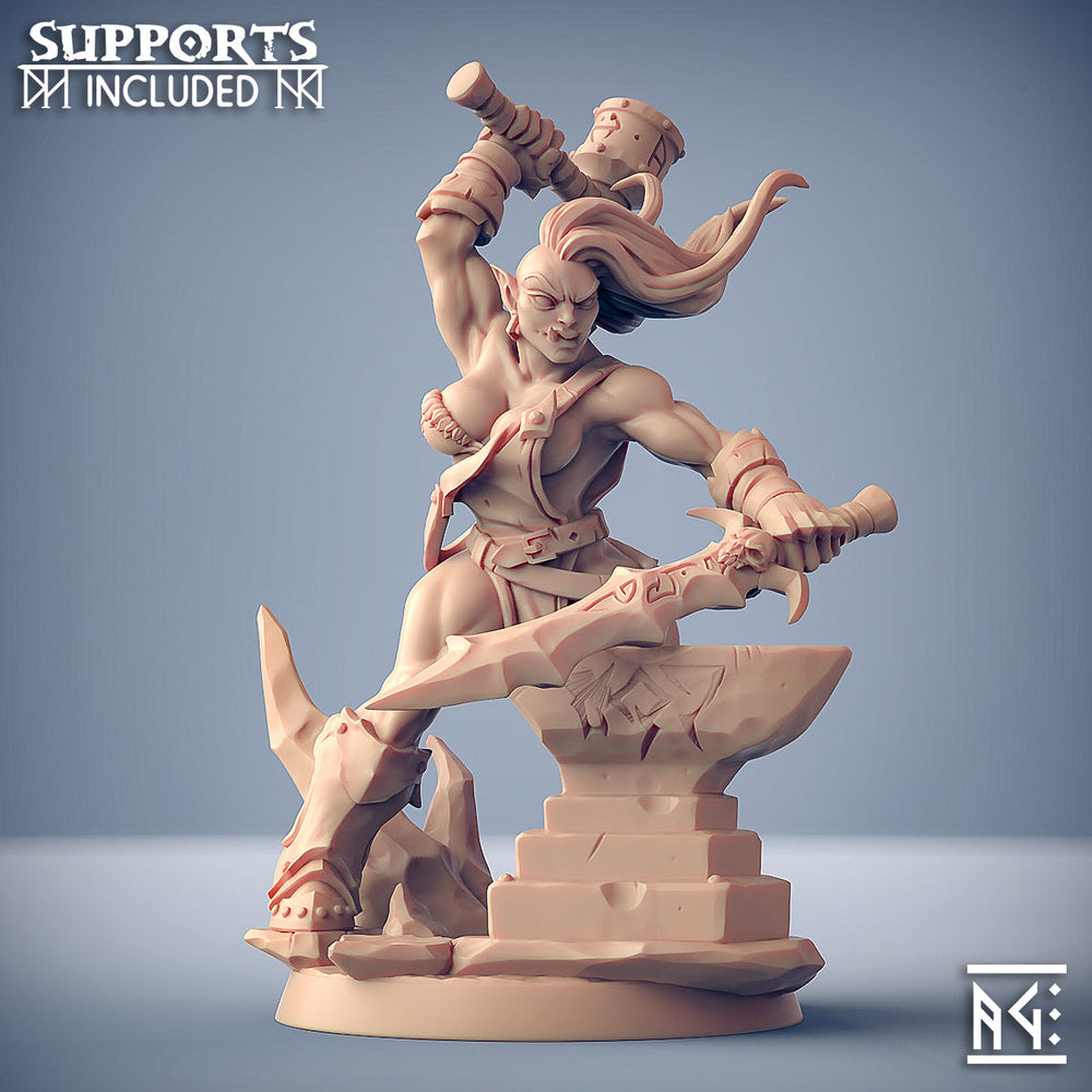 3D Printed Artisan Guild Logranna Helforge Orc Pinup Frostmetal Clan 28mm 32mm (Online Only)